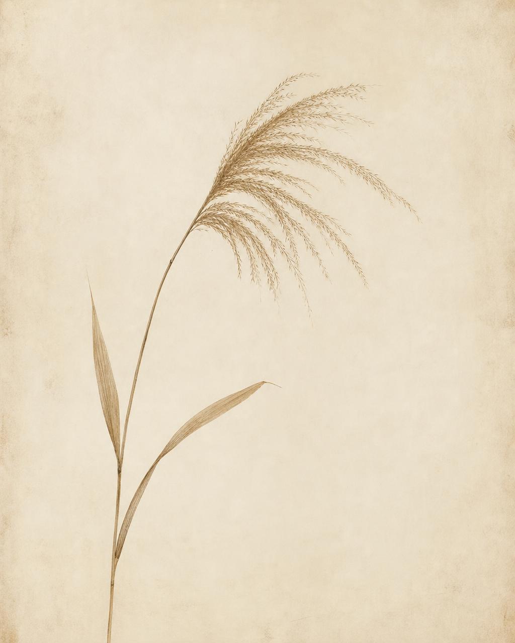 Eden V — Wild Grass — botanical art print on aged ivory paper