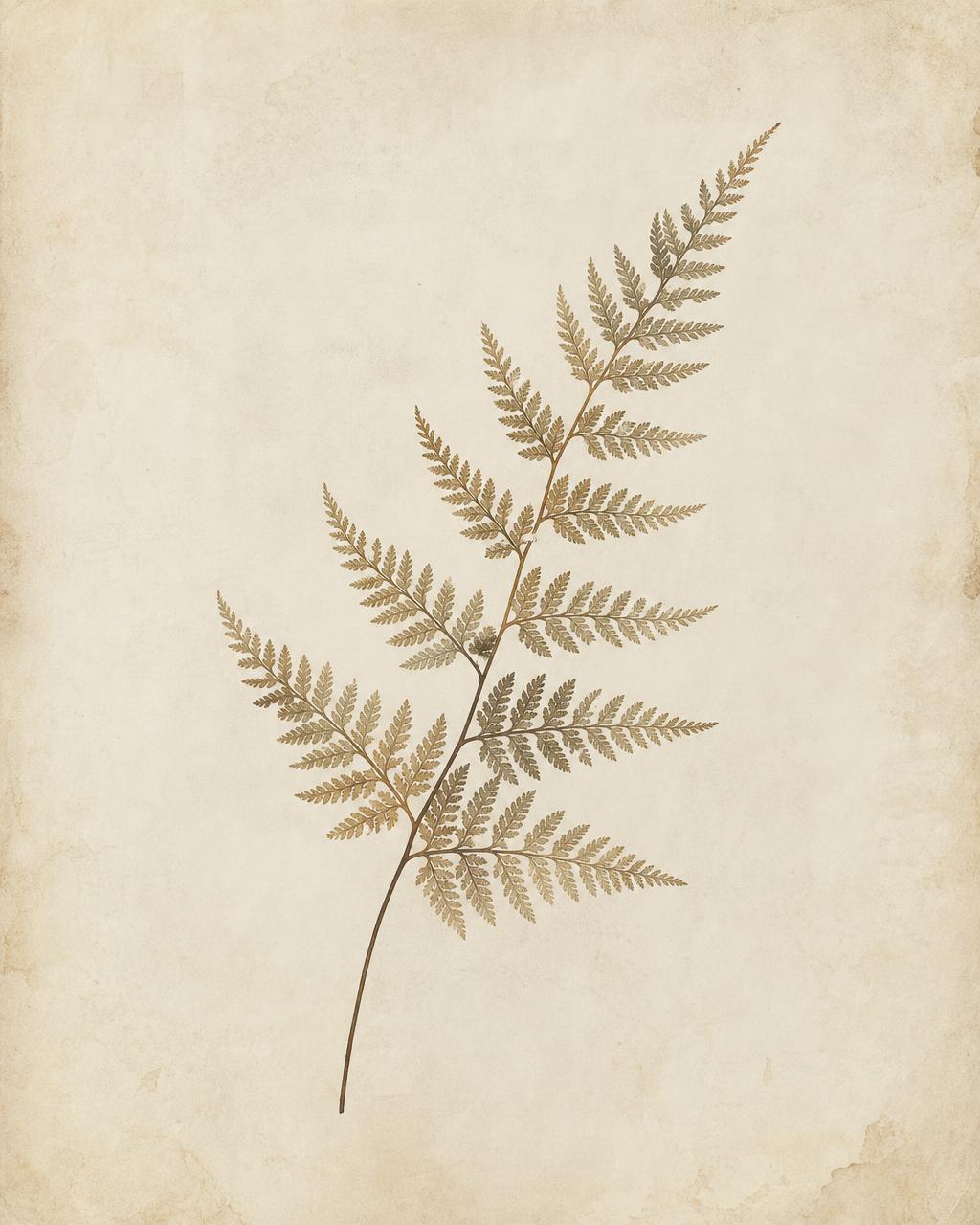 Eden III — Fern Study — botanical art print on aged ivory paper